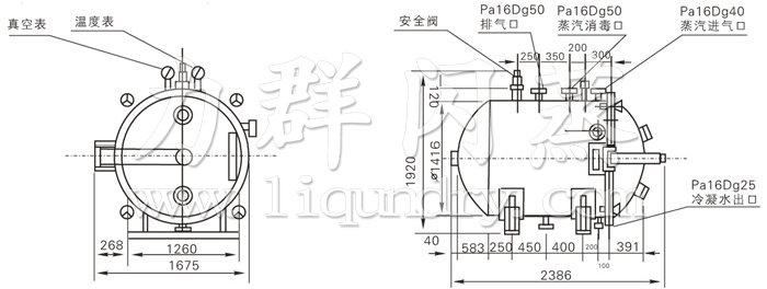 圓形靜態真空（kōng）幹燥機結構（gòu）示意圖